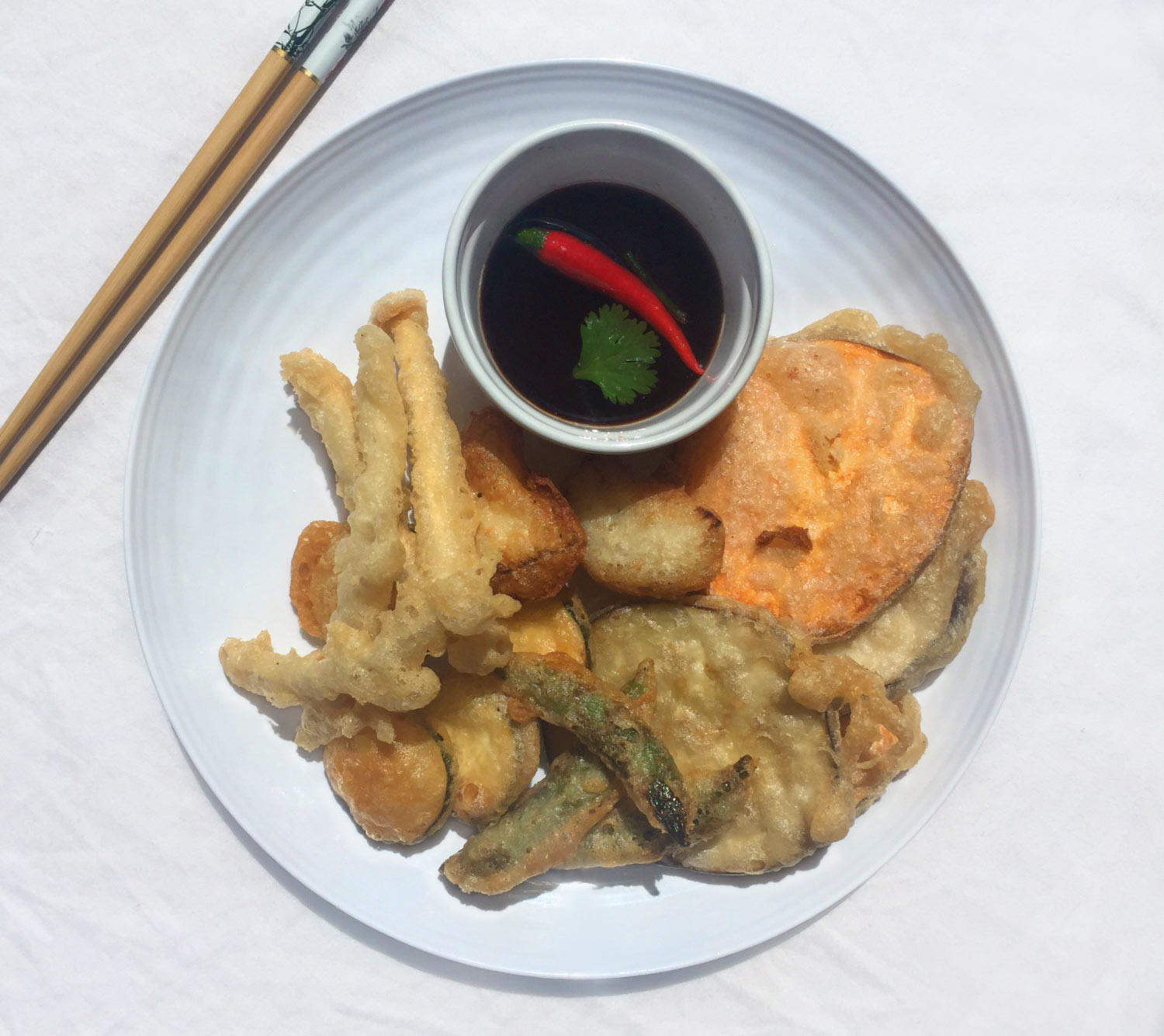 Vegetable Tempura With Ginger Garlic Dipping Sauce Vegetable Tempura With Ginger Garlic Dipping Sauce